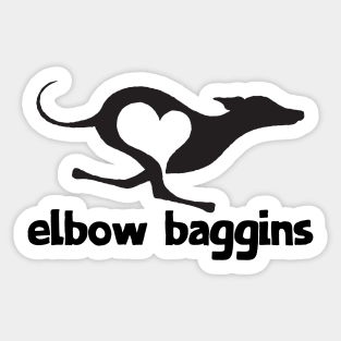 Elbow Baggins greyhound hobbit shirt Sticker